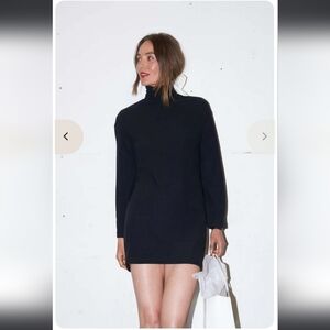 Perfect White Tee M Black Mock Neck Relaxed Fit Anette Mini Sweater Tunic Dress